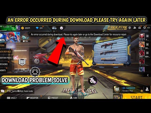 Free Fire Resource Download Problem | An Error Occurred During Download Please Try Again Free Fire