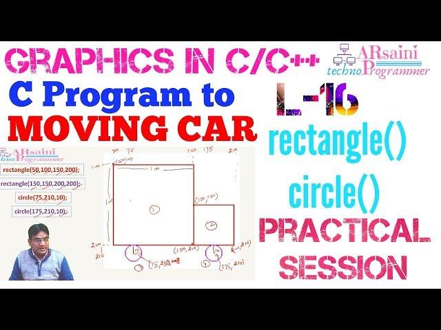 C Program to make Moving Car in graphics || how to create Moving Car in graphics of C languages