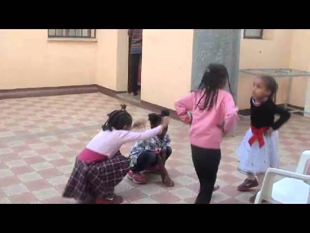 Leya and Ruta playing game with Asmara kids (Eritrea)