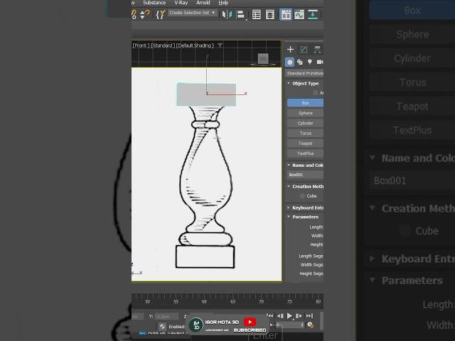 How to Modeling Balusters in 50 Seconds! 3ds Max Tutorial! #3dsmax #tips #tutorial