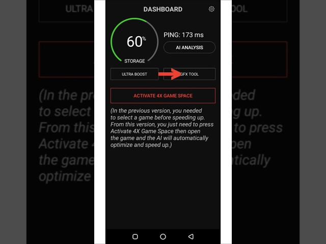 GFX Tool In Game Booster 4x Faster For Android 2024 #shorts