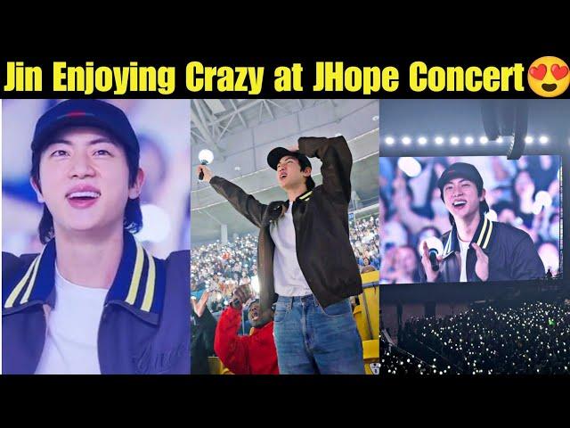 Jin Enjoying at J-Hope Concert Day-3  Jin Full Dance at JHope Concert  Jhope called Jin at Concert