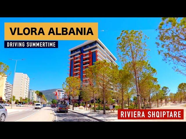 VLORA, ALBANIA  DRIVING TOUR  SEZONI TURISTIK NE VLORE 2024 [4K]