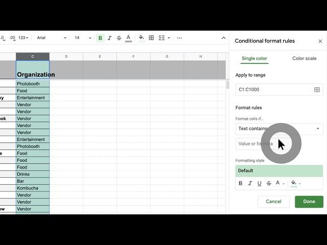 How to: Use Conditional Formatting Rules in Sheets