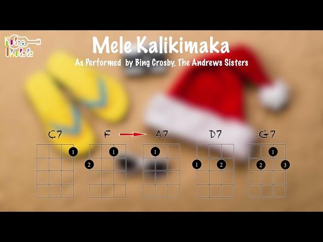 Mele Kalikimaka  -  Christmas Ukulele play along  (C, C7, D7, G7, A7 and F)