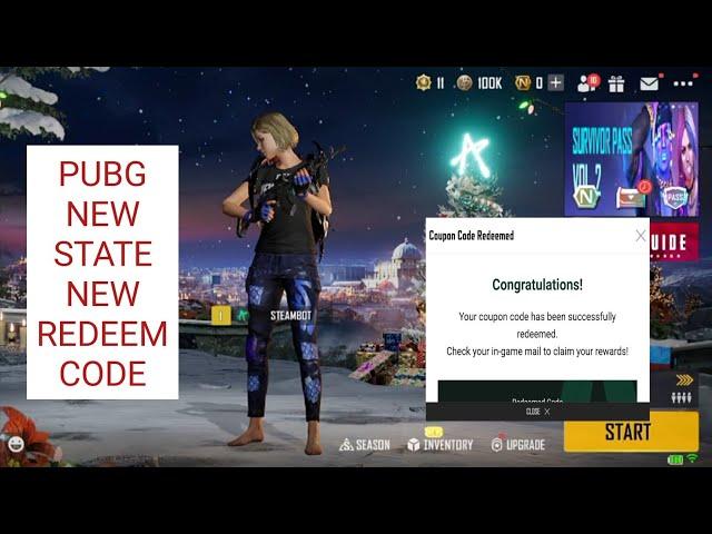 PUBG NEW STATE NEW REDEEM CODE #STEAMBOT #PUBGNEWSTATE