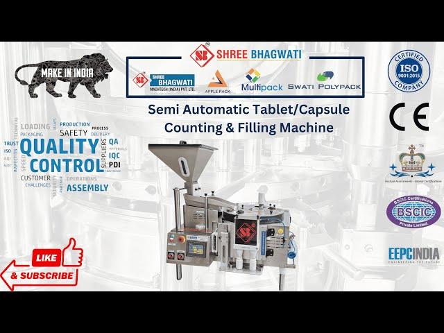 Semi Automatic Tablet/Capsule Counting & Filling Machine | Pills Filler | #pharmaceuticals |