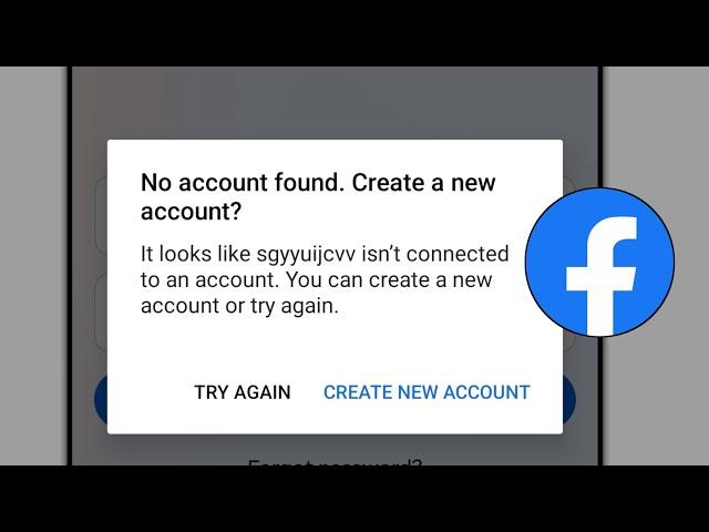 No account found Create a new account on facebook | How to fix No account found Create a new account