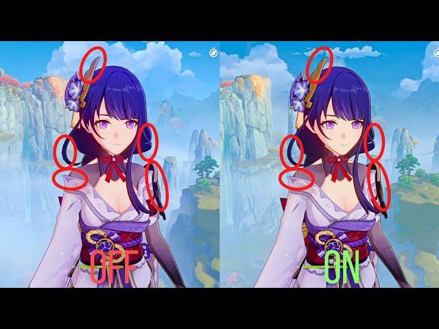 GENSHIN IMPACT GRAPHIC SETTING COMPARISON DYNAMIC CHARACTER RESOLUTION OFF/ON