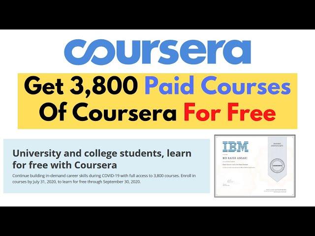 Get 3,800 Paid Courses Of Coursera For Free | Coursera Courses For 100% Free With Free Certificates