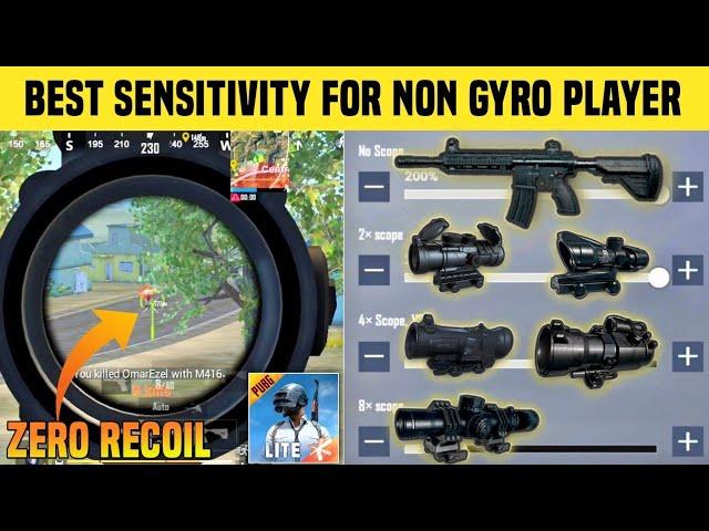 BEST SENSITIVITY SETTING FOR NON GYROSCOPE PLAYER  | PUBG LITE  SENSITIVITY ZERO RECOIL