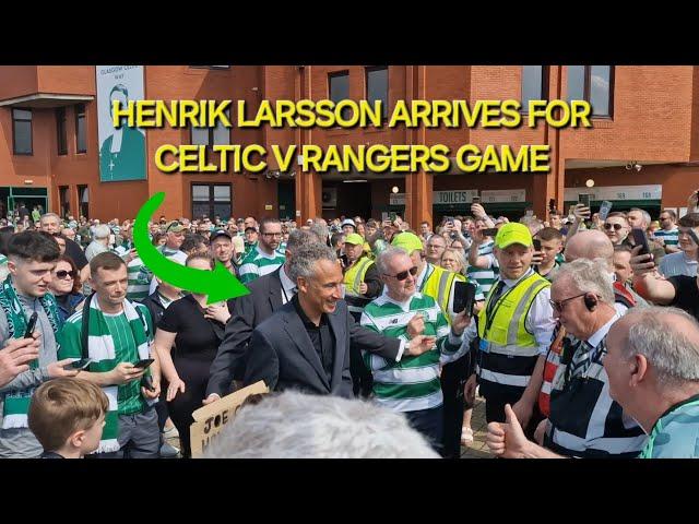 HENRIK LARSSON ARRIVES FOR CELTIC VS RANGERS GAME / KING OF KINGS