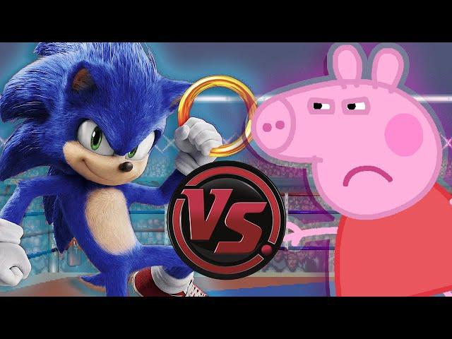 MOVIE SONIC vs PEPPA PIG! (Peppa Pig vs Sonic The Hedgehog Cartoon Rap Battle) | CARTOON RAP ATTACK