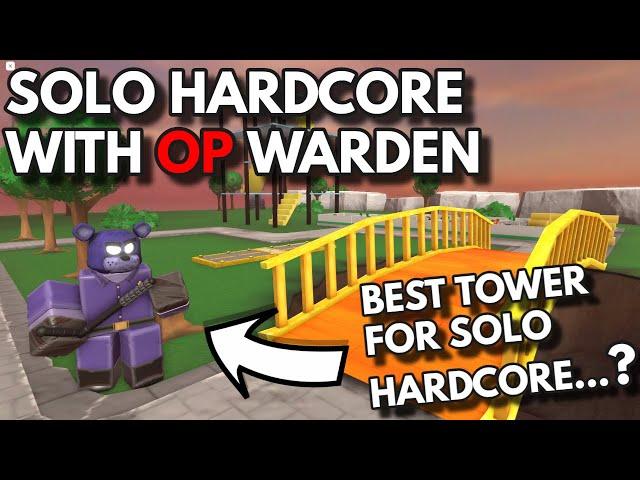 SOLO HARDCORE WITH OP WARDEN | ROBLOX Tower Defense Simulator