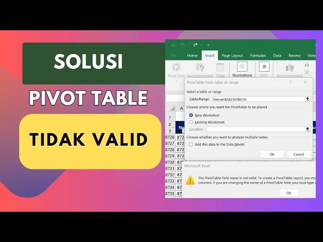 Cara Mengatasi Pivot Table Tidak Valid (Field Name is Invalid)