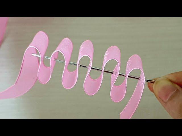 Amazing Ribbon Flower Work - Hand Embroidery Flowers Design - Sewing Hacks - DIY Easy Flower Making