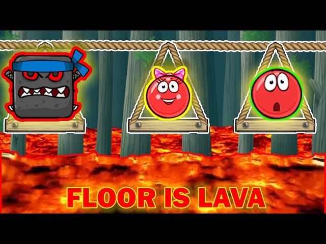 Red Ball 4 ( Floor is Lava ) Challenge in Deep Forest ( Animation )