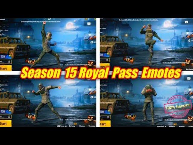 New season 15 Emotes | SEASON 15 ROYAL PASS EMOTES PUBG MOBILE || CRACKY GAMING