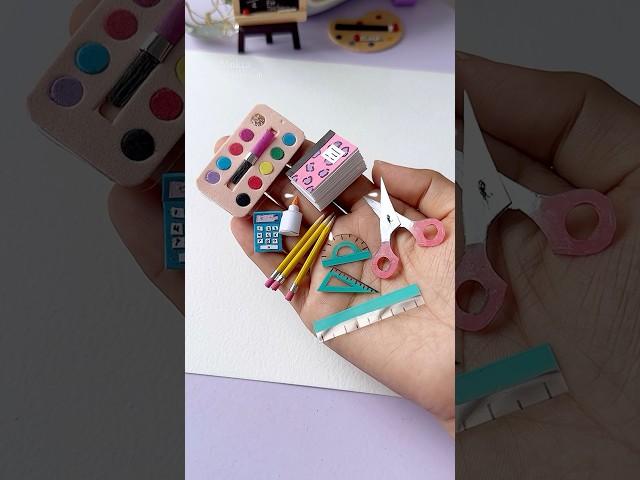 7 DIY Miniature School Supplies #shorts #craft #diy #youtubeshorts