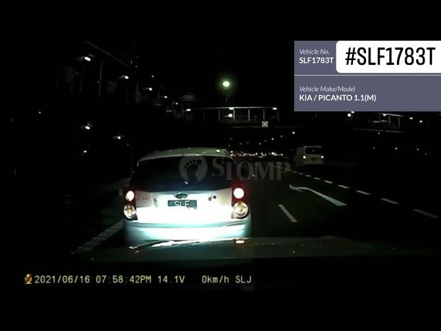 16jun2021 pie #SLF1783T  kia picanto come to a stop without any warning on the expressway exit