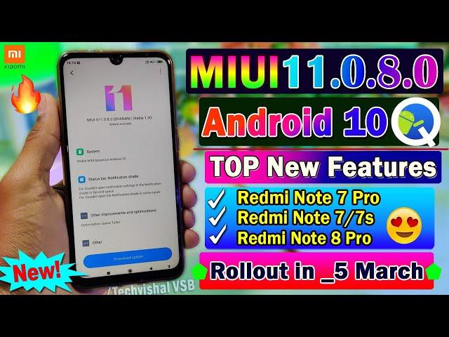 Redmi Note 7 Pro MIUI 11.0.8.0 with Android 10 Stable Update | What's New Features | MIUI 11 Update