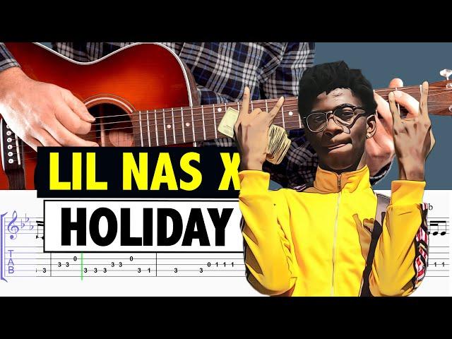 Lil Nas X - Holiday // Easy Guitar Tutorial + TAB