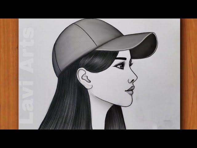 “How to Draw a Girl Wearing a Cap | Easy Pencil Sketch Tutorial” | Girl drawing for beginners