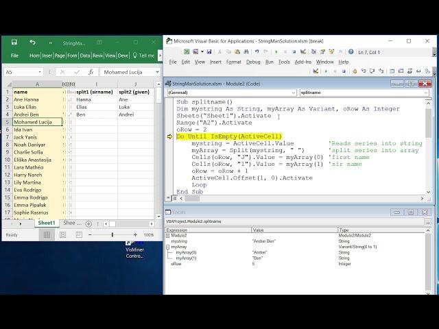 The VBA Split Function and Arrays