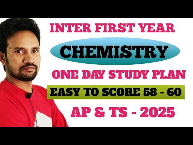 INTER FIRST YEAR CHEMISTRY ONE DAY STUDY PLAN 2025 AP AND TS