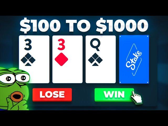 $100 to $1000 CHALLENGE on STAKE ORIGINALS... (SUCCESS)