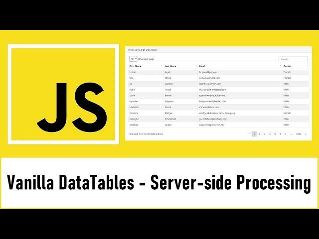 Vanilla JavaScript DataTables - Server-side Processing using PHP