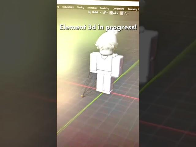 ELEMENT 3D IN PROGRESS! #shorts #element3d #aftereffects #blender #mixamo #robloxstudio