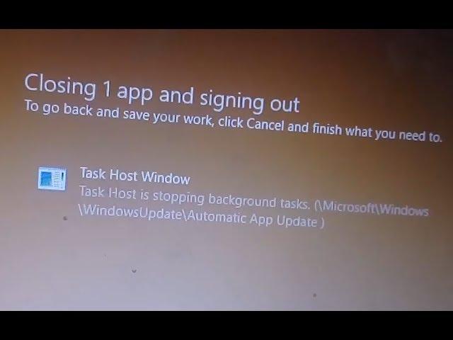 Task Host is stopping background tasks (\Microsoft\Windows\WindowsUpdate\Automatic App Update)