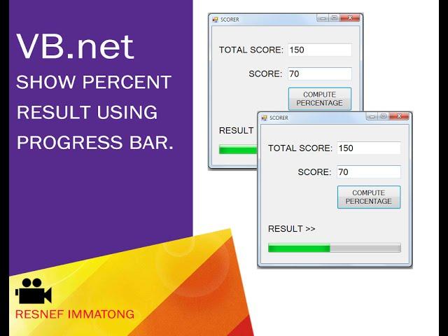 Show percentage result using progressbar on VB.net.