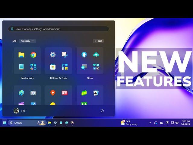 New Windows 11 Features Coming in 2025 - New Start Menu Design, Taskbar with Small Icons and more