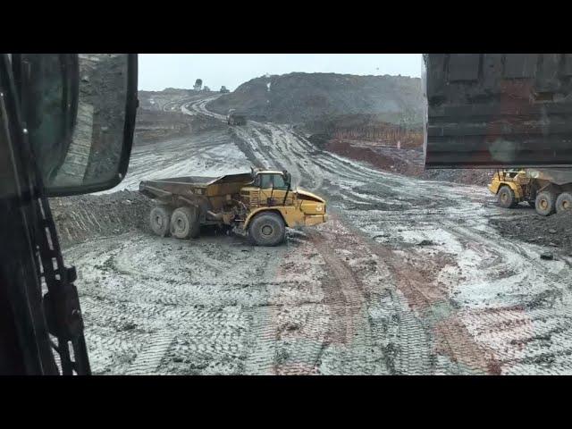 Drifting with Cat 740 articulated truck for greater work efficiency