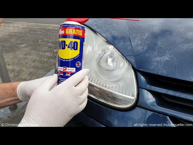 WD-40 Scheinwerfer reinigen und aufbereiten - Tipps Lifehack Polieren *Probieren geht über Studieren