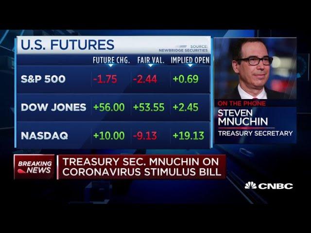 Expect coronavirus stimulus checks within three weeks: Treasury Secretary Steven Mnuchin