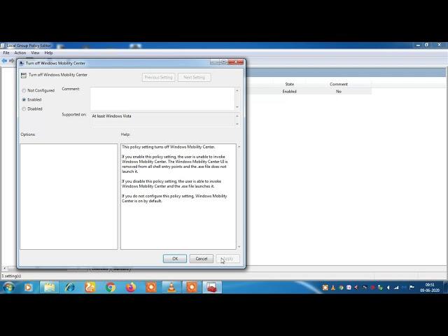 How to Windows Mobility Center Disable and Enable in Windows 7,8,10