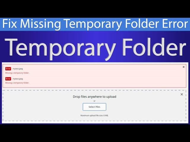 How to Fix Image Upload Issue in WordPress | Missing Temporary folder error