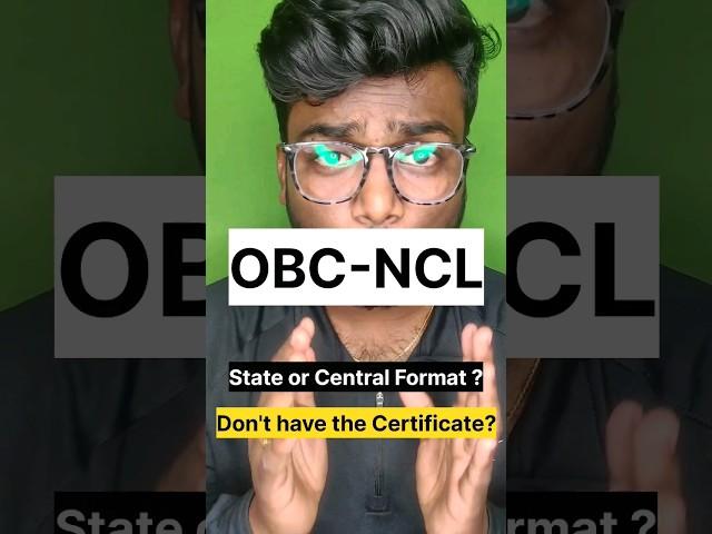 OBC-NCL Certificate Doubts Cleared  Declaration Form ? #jee2023