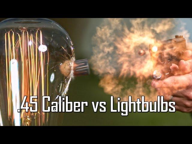 .45 Caliber vs Lightbulbs! - Ballistic High-Speed