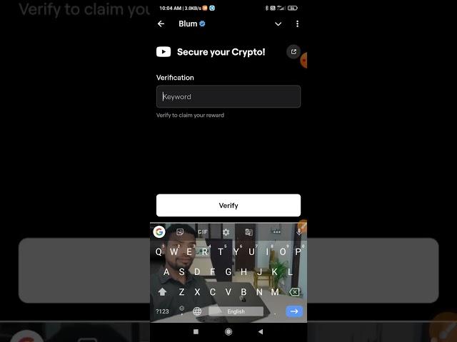 Secure your Crypto video keyword | Blum Keyword | Blum Tasks today | video code