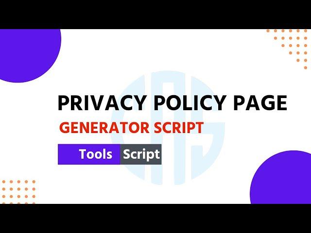 Privacy Policy Page Generator Tools Script Free Download Link 2023 || Engineer Abusufian