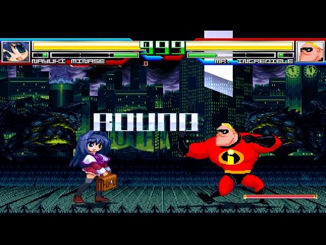 NICK54222 MUGEN: Nayuki Minase (me) VS Mr. Incredible (BobaFett AI Patched)