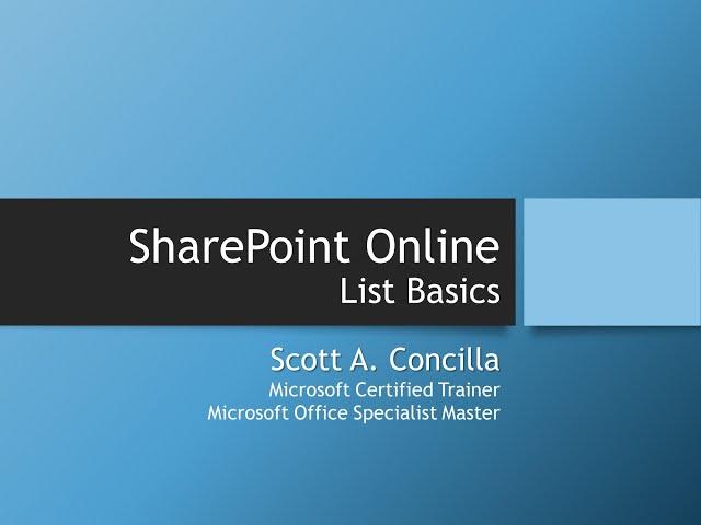 2020-04-10 - SharePoint Online - List Basics