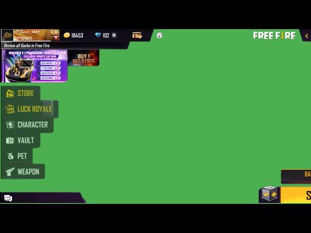 Freefire Green screen Lobby