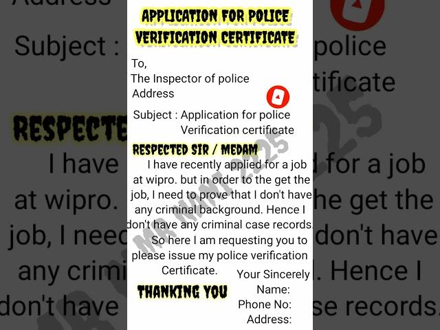 Police Verification Certificate | #police | #policeverification | #education | @MRNANI2225|