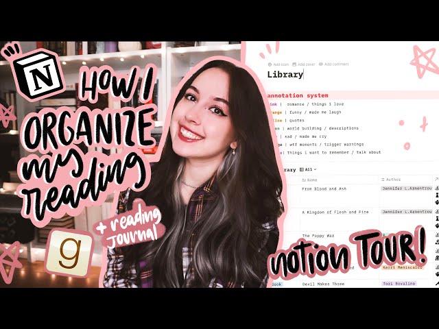 how i organize my reading! notion tour + goodreads+ journal  (free template)