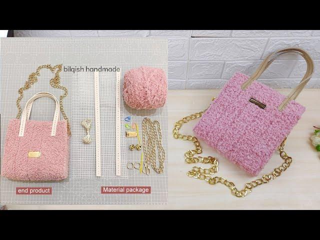 DIY making PLASTIC CANVAS BAG KIT from Shopee #plasticcanvasbag #diybags